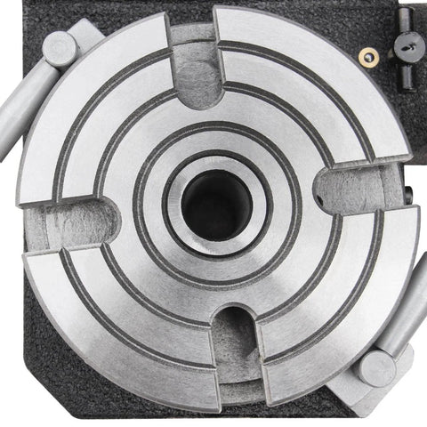 Top view of 4 Inch Rotary Milling Table With Dividing Plates For Precision Indexing And Milling, Horizontal And Vertical Setup