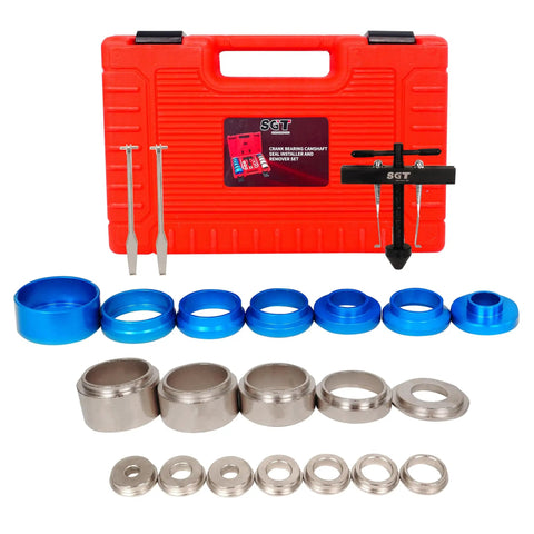 Crankshaft And Camshaft Oil Seal Installer And Remover Kit, 22 Piece Puller Set for automotive engine repair with sleeves and mandrels