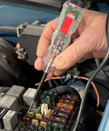 Garage Grade Digital Test Light With Load Tester for automotive electrical diagnostics, testing car circuit with alligator clamp