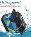Heavy Duty 35KG Steel Gear RC Digital Servo high torque IP66 waterproof design in water splash background