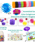 Interlocking Gear Learning Set For Kids STEM Construction Toy 180 Piece Multicolor Gear Building Kit