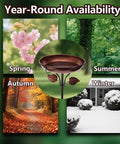 Built To Last Heavy Duty Metal Bird Bath For Outdoors Weatherproof Detachable Design In Retro Bronze, year-round garden use