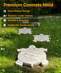 Tortoise Shaped Stepping Stone Mold For Concrete, Reusable Garden Cement Mold placed on a grass walkway