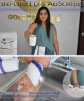 Soft Cotton Blend White Bar Mops For Restaurants And Kitchens 36 Pack With Blue Stripe 84 Percent Cotton 16 Percent Polyester Highly Absorbent Durable Easy Care Economy Grade Towels in use.