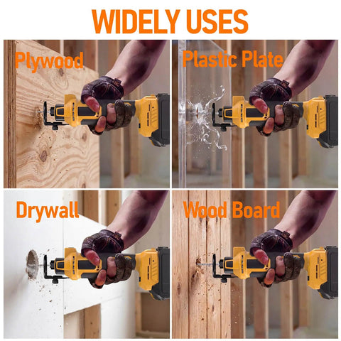 Cordless Drywall Cut-Out Tool Built For Pros With Brushless Rotary Saw, 28000 RPM, 3-Speed Depth Adjustable, LED Light, Compact Spiral Tool For Sheetrock And Wood Cutting, Compatible With 20V Batteries (Battery Not Included) cutting plywood, drywall, plastic, and wood board