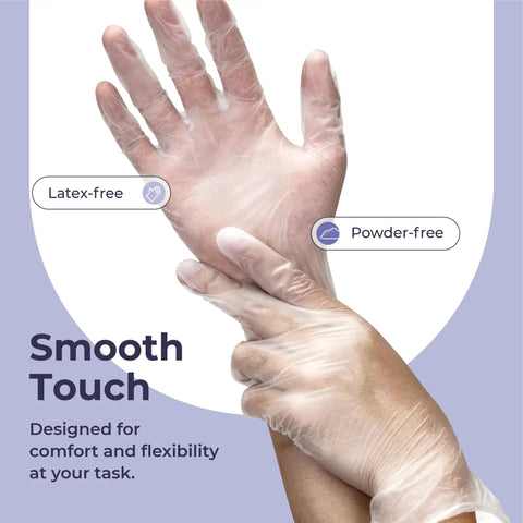 Ambidextrous 200 Pack Disposable Vinyl Gloves For Meal Prep And Kitchen Cleaning Large Size Food Safe Touchscreen Compatible Easy To Use Cooking And Baking Gloves