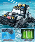 3 In 1 Amphibious RC Car Boat Water Gun With 2 4GHz Control All Terrain Waterproof Monster Truck for Kids in water spray action