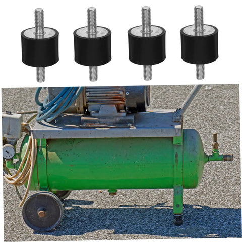 Four Pack Vibration Shock Absorbers For Fitness Equipment Mounts, Easy Install Anti Vibration Dampers For Quieter Operation And Steady Stability, Isolation Tools For Air Compressors And Bicycles mounted on compressor