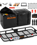Heavy Duty Hitch Mount Cargo Carrier 60x24x6 Inches 2 Inch Receiver Folding Rack 500 Lbs Capacity All Weather Steel