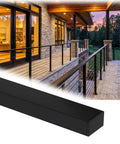 Built Tough 8 Foot T304 Stainless Steel Handrail In Sleek Black For Deck And Stair Projects with outdoor view