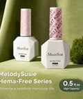 HEMA Free Gel Nail Polish 0.5 Fl Oz Thick Beige Pink Soak Off UV Nail Polish Non Toxic Long Lasting Low Odor Safe On Display