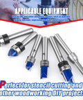 Six Piece Pattern Flush Trim Router Bit Set with 1/4 Inch Shank Carbide Tipped Template Top Bearing for precise wood trimming