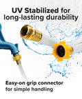 25 Ft RV Drinking Water Hose Lead Free BPA Free And Phthalate Free With Diamond Hatch Reinforced PVC showing connectors