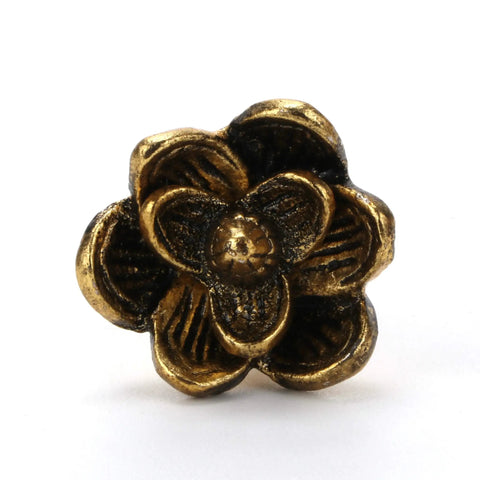Single knob from Six Pack Gold Antique Knobs Vintage Floral Flower Handle Cabinet Knobs For Cabinets Drawers Doors Dressers