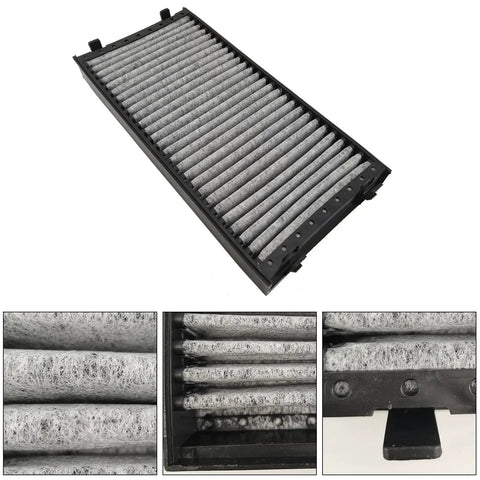 Cabin Air Filter For BMW X5 2007 2018 And X6 2008 2019 Drop-In Replacement with activated carbon, close-up views