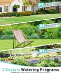 Illustration of lawns and gardens showing Three Program Garden Hose Sprinkler Timer With Brass Inlet Rugged Water Controller