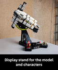 Project Hail Mary Microscale Spacecraft Model Collectible Set For Adults on gravity stand with minifigures.