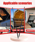 24 Inch Gas Struts Lift Supports 70 Lb Each, shown with tonneau cover, trailer cap door, and basement door applications