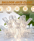 25 Pks Heavy Duty Balloon Arch Clips With Spring Clamps For Garland Backdrops Birthday Weddings Photoshoots Party Decorations Reusable Transparent Plastic Accessories That Are Perfect For Any Awesome Event. Clear plastic balloon arch clips with spring clamps, reusable, for garlands and backdrops.