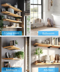 Six Inch Heavy Duty Shelf Brackets Set Of Six For Wood Shelves in various room settings