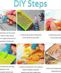DIY steps for Diamond Art Kit For Adults Round 5D Full Drill Do It Yourself Dope Gem Art Painting Set For Beginners 12x16 Inch