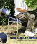 Foldable Garden Kneeler And Seat 2 In 1 Heavy Duty Bench With 10 Inch Wide Detachable Kneeling Pad Portable Garden Stool with person seated