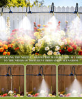 100 Ft Drip Irrigation System For Garden With 16 Adjustable Brass Nozzles And Bendable Rods watering flower bed