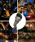 Image of 4W 12V Low Voltage Landscape Lights Kit Bronze Outdoor Spotlight illuminating gardens and porches at night