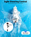 Beast 2 Stroke 2.3 HP Outboard Motor With Heavy Duty Air Cooling System 52CC Boat Engine enabling agile steering on blue water.