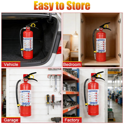 Five Pound Abc Dry Chemical Fire Extinguisher With Solid Wall Mount Bracket For House Garage And Pickup Truck Safety Kit Legit Built To Crush Class A B C Fire Hazards Smooth