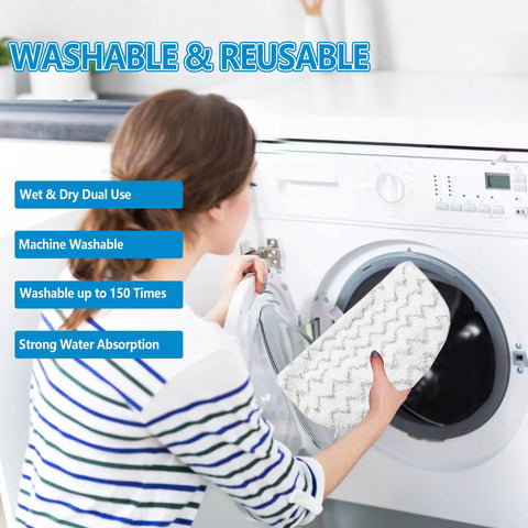4 Pack Replacement Steam Mop Pads for PowerFresh Series Fits 1940 1440 1544 1806 2075 Models Soft Microfiber Pads With Scrubbing Strips For Everyday Cleaning And Tough Messes Reusable And Washable