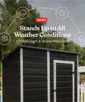 4x6 Resin Outdoor Storage Shed With 139 Cu Ft Of Space For Patio Furniture Garden Tools Bikes Beach Chairs And Lawn Mower