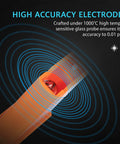 High accuracy electrode of Digital pH Meter Tester Pen With 0.01 Precision, 0 To 14 pH Range, ATC, Orange.
