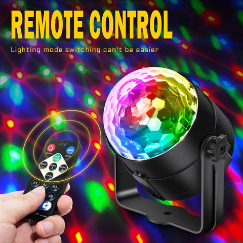 2 Pack Disco Ball Party Lights Sound Activated With Remote, 12 Modes Strobe DJ Lights for vibrant party atmosphere