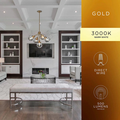 Modern Five Head Pendant Chandelier For Dining Room LED Gold Accent Lighting Fixture For Kitchen And Living Room Industrial Retro Style With Warm Ambience Dope Home Decor Upgrade