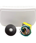 Oil Rubbed Bronze Builder Chimes Kit With Lighted Stucco Pushbutton For One Or Two Entrances Two Note Front Door Chime And Separate One Note For Second Door So You Never Miss A Visitor Sold In A Standard Six Pack, shown with components.