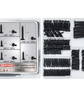 Wood Screws Assortment Kit 175 Pieces With Phillips Flat Head Self Tapping Screws In Black Zinc Plated Carbon Steel