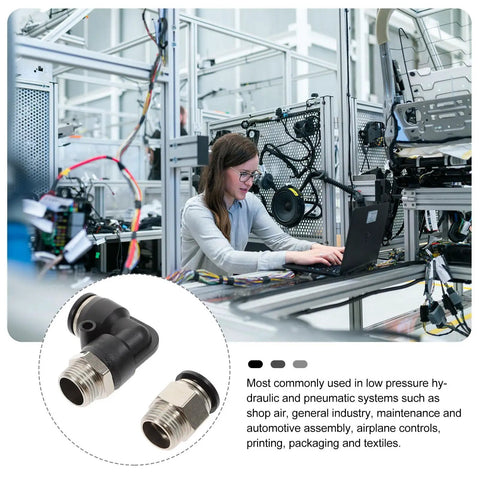 Solid 6 Pc Set Of Threaded Straight Push Fit Air Line Fittings Includes 3/4 Inch And 12mm Connectors With Impact Resistant Pu Nylon Pneumatic Couplers For Heavy Duty Industrial Air Tube Applications That Get The Job Done Fast in workshop use