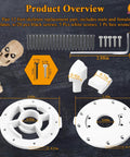 Product components of a 12 Foot Giant Skeleton Replacement Parts Kit with hex wrench, screws, and arm plates.