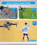 F19 Drone With 1080P HD FPV Camera And 360 Degree Flips Dope Beginner Friendly RC Quad With Brushless Motors on soccer field