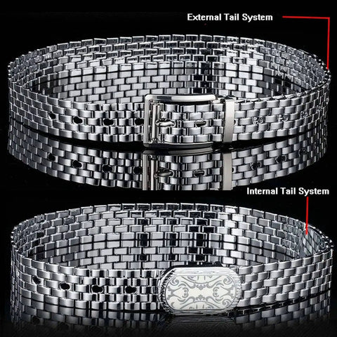 Stainless Steel Men's Belt With Pin Buckle Heavy Duty Metal Belt For Jeans And Casual Wear Outdoor Punk Goth Style Durable Stainless Steel Construction Adjustable 120CM 47.3 Inches