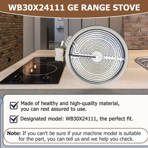 Dual 9 Inch Radiant Surface Element Replacement for GE Electric Cooktops and Ranges 2400W Direct Fit Swap In Works With JB645DK8WW JS660EL1ES JB735FP4DS JS630DF3BB Easy Install Durable Cooking Heat