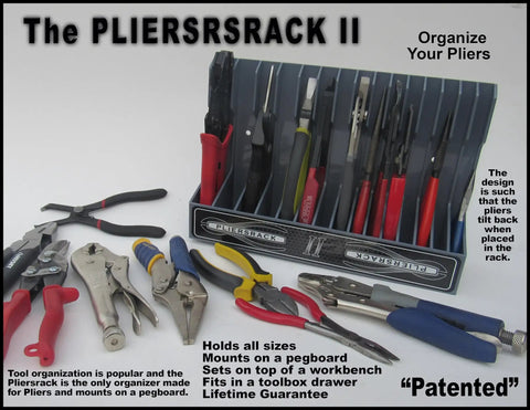 15 Pliers Rack Organizer For Pegboard And Toolbox, Durable ABS Plastic Holder With Tilt Back Design filled with pliers
