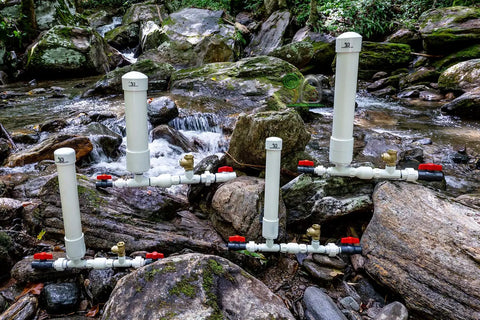 Hydraulic Ram Pump One Inch Medium Off Grid Water Pump For Streams And Creeks Zero Hassle Pumps Like A Champ Powered By Flowing Creek Water Not Gas Pvc Frame Lead Free Brass Valve Heavy Duty Livestock And Garden Setup