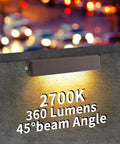 12 Pack 3W 7 Inch LED Hardscape Paver Lighting Kit For Low Voltage Outdoor Steps And Retaining Walls 2700K Soft White