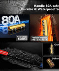 Diagram showing 10 Pack 10 To 6 AWG Wire Connector Nut Kit With 80A Brass Terminals and waterproof comparison illustration
