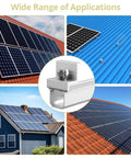 Wide range of roof applications for Six Pack Solar Panel Mounting Brackets Kit With 7.87 Inch Aluminum Rails And 30mm And 35mm End Clamps