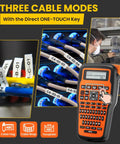 Heat Shrink Label Maker Pro Grade Kit With 12mm Tape For Cable ID Waterproof Wire Labels Two To One Shrink Ratio Flexible ID Tapes For Cables And Wires VW1 Certified 300V 125C Durable Quick Cable ID System shown on cables and label maker