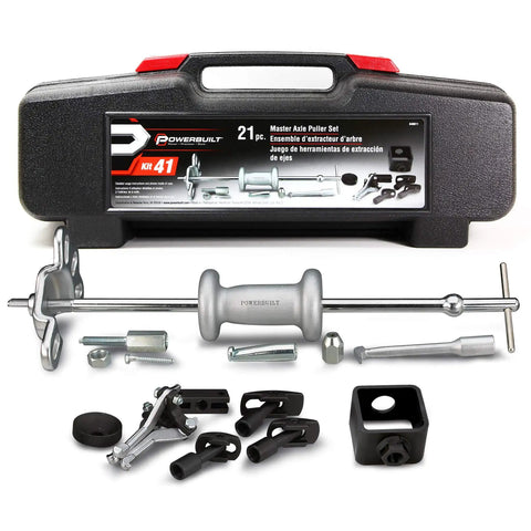Master Axle Puller Tool Set 21 Piece Kit For Front And Rear Axles Bearings And Seals Removal With Cones Yokes And Slide Hammer