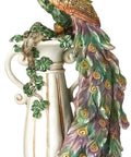 Peacock Sanctuary Sculpture Figurine With 3D Feathers, Eye Catching Home Decor Piece Showcasing Colorful Plumage On A Sturdy Plinth Column